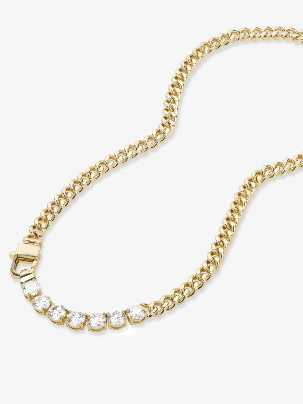 NEW Melinda Maria Gold Chain Necklace with Simulated Diamond Accents 16” - Picture 3 of 11